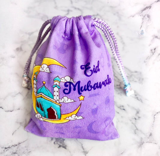 Eid Mubarak Potli Pouch - Lilac