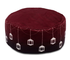 Maroon Lanterns Prayer Cap