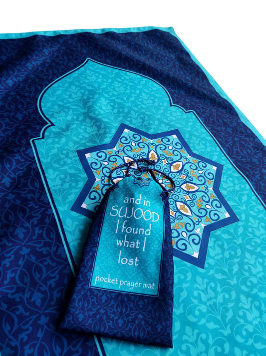 Sapphire Sanctuary Pocket Prayer Mat (Travel Janamaz)