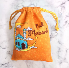 Eid Mubarak Potli Pouches - Orange