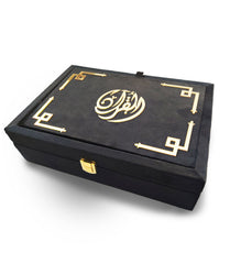 Black Velvet Rainbow Quran Set (with Box Stand)