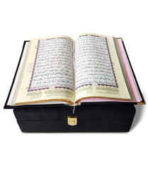 Black Velvet Rainbow Quran Set (with Box Stand)