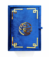 Blue Velvet Rainbow Quran Set (with Box Stand)