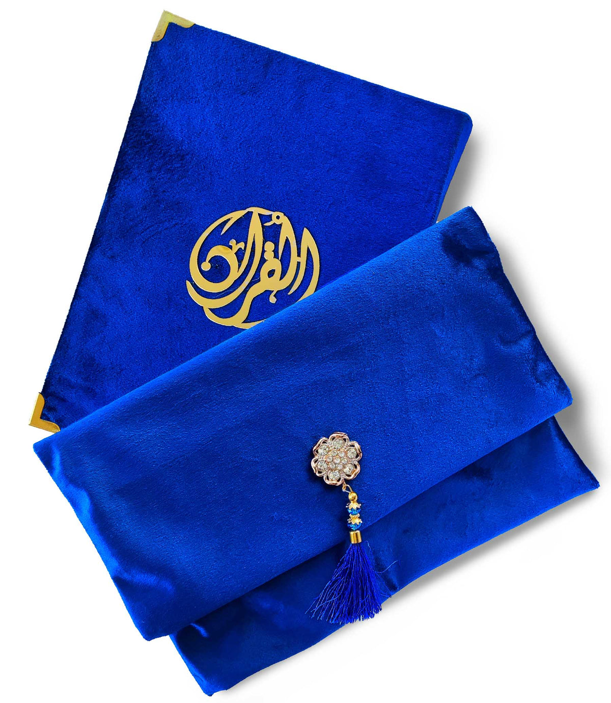 Blue Velvet Rainbow Quran Set (with Cover)