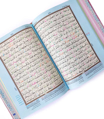Blue Velvet Rainbow Quran Set (with Cover)
