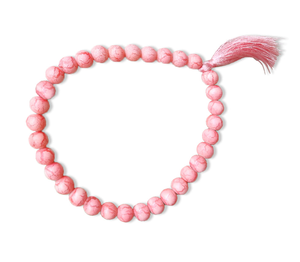 Textured Pink Prayer Beads